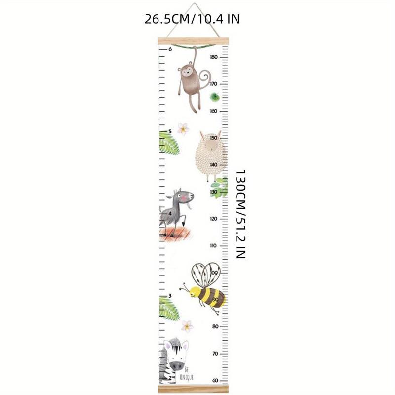 Animals Pattern Growth Chart Height Measurement Chart Modern Boho Nursery Decor