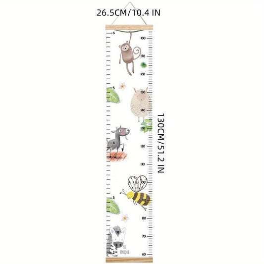Animals Pattern Growth Chart Height Measurement Chart Modern Boho Nursery Decor