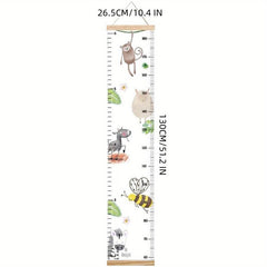 Animals Pattern Growth Chart Height Measurement Chart Modern Boho Nursery Decor