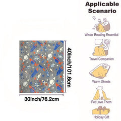 Glow In The Dark Spaceship Astronaut Blanket Soft Flannel