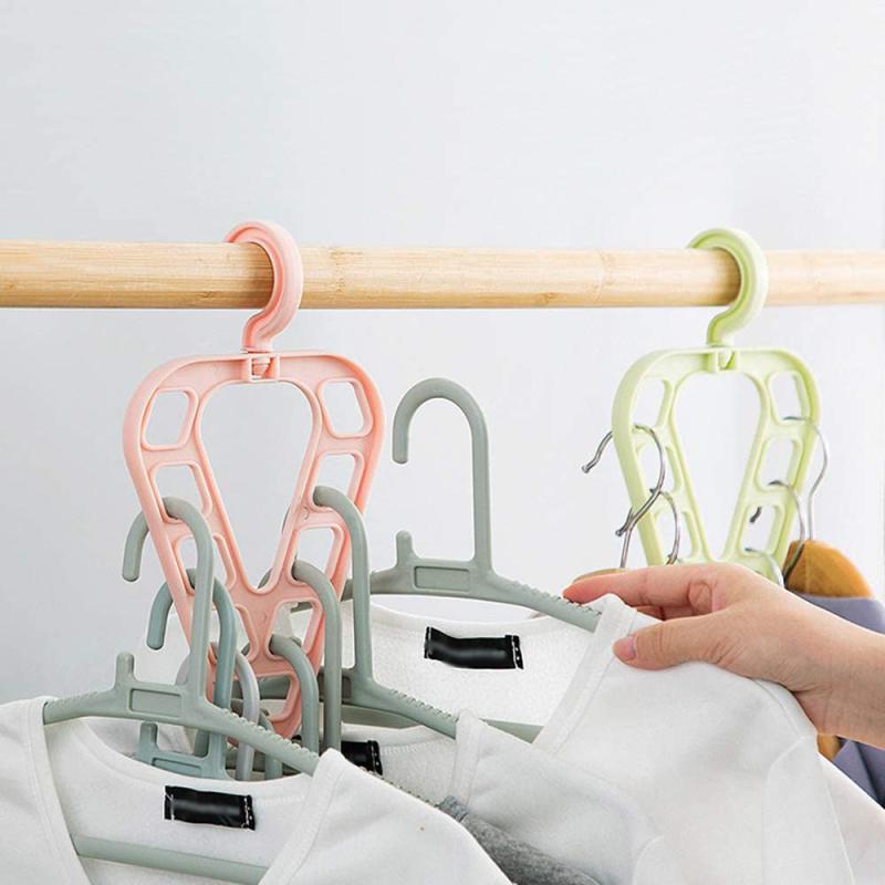 3pcs Space Saving Hanger Multifunctional Rotatable Clothes Storage Hanger