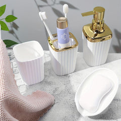 Stylish Bathroom Kit with Dispenser Holder Cup and Dish