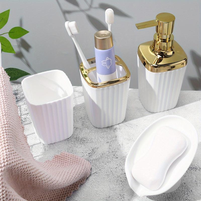 Stylish Bathroom Kit with Dispenser Holder Cup and Dish