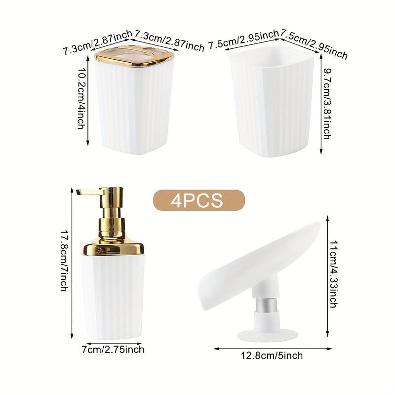 Stylish Bathroom Kit with Dispenser Holder Cup and Dish
