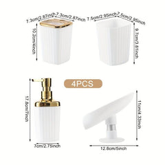 Stylish Bathroom Kit with Dispenser Holder Cup and Dish