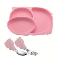 Baby Safety Suction Cup Silicone Dinner Plate Cartoon Tableware