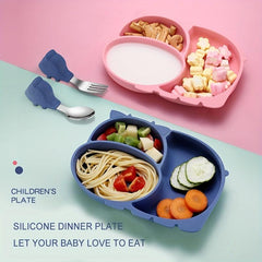 Baby Safety Suction Cup Silicone Dinner Plate Cartoon Tableware