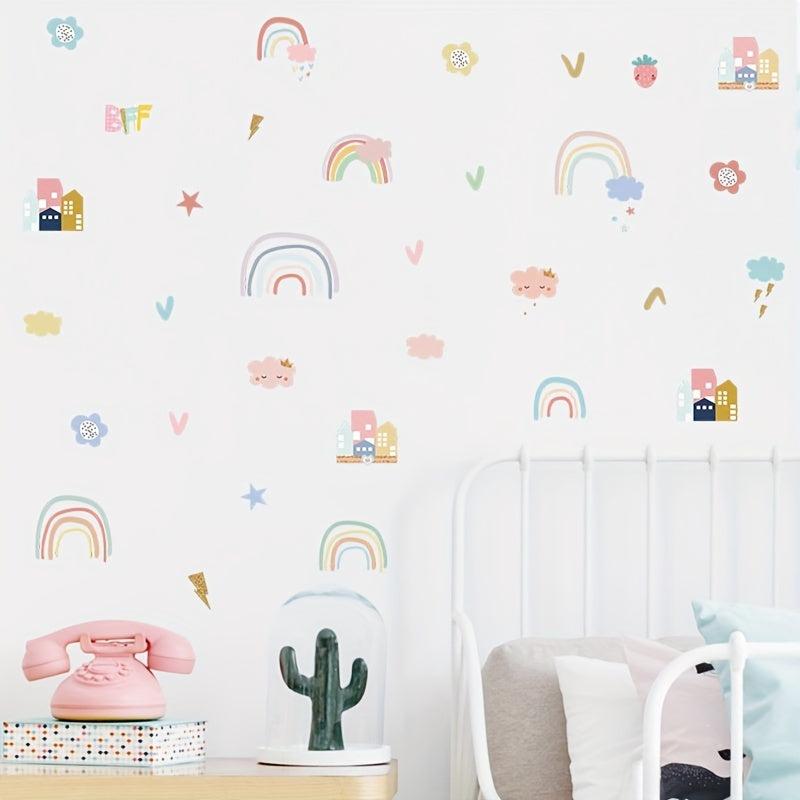 Rainbow Cartoon Wall Sticker for Kids Bedroom Decoration