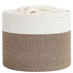 Large Rope Woven Basket 40x40x35cm for Laundry and Blanket Storage