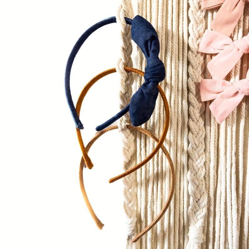 Macrame Hair Bow Holder Organizer with 20 Hooks