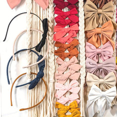 Macrame Hair Bow Holder Organizer with 20 Hooks