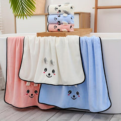 Soft Baby Hand Towel and Bath Towel - Quick Drying Coral Velvet