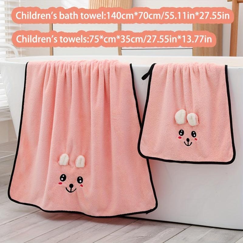 Soft Baby Hand Towel and Bath Towel - Quick Drying Coral Velvet