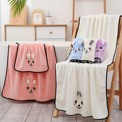 Soft Baby Hand Towel and Bath Towel - Quick Drying Coral Velvet
