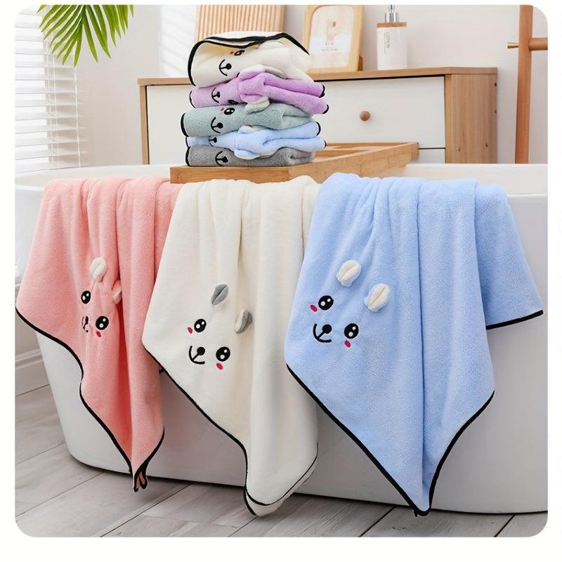 Soft Baby Hand Towel and Bath Towel - Quick Drying Coral Velvet