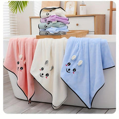 Soft Baby Hand Towel and Bath Towel - Quick Drying Coral Velvet