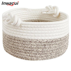Small Round Rope Storage Basket 9.8x5.1 Inches