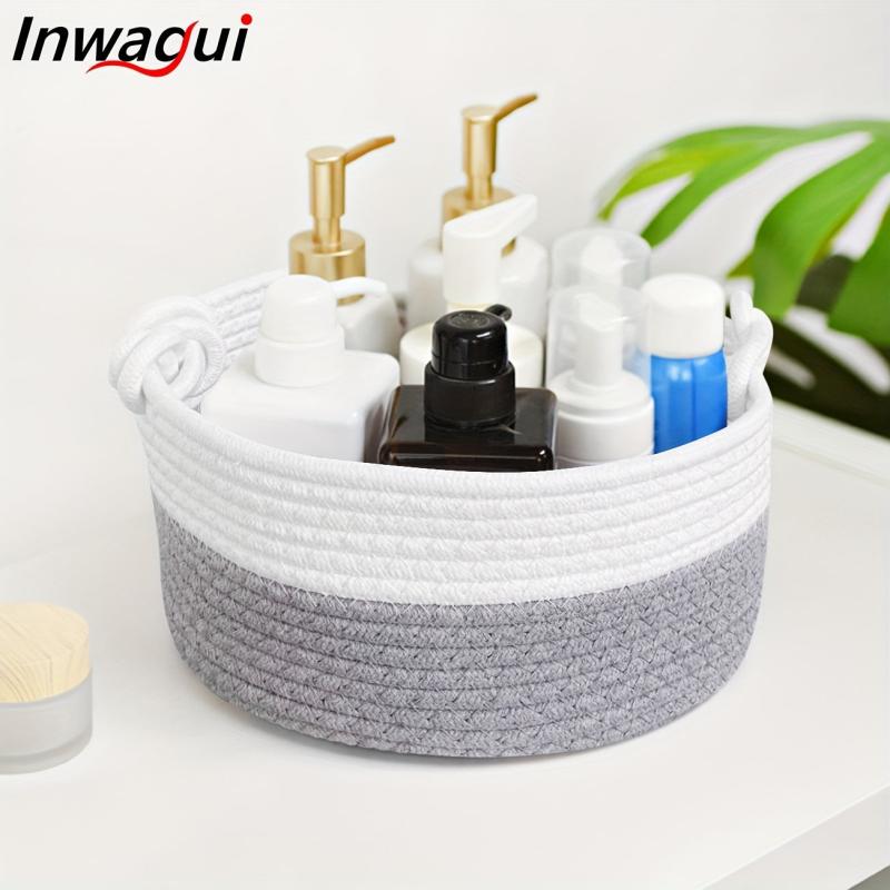 Small Round Rope Storage Basket 9.8x5.1 Inches