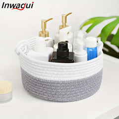 Small Round Rope Storage Basket 9.8x5.1 Inches