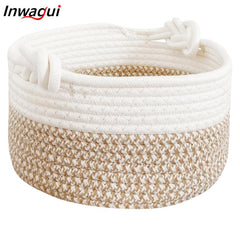 Small Round Rope Storage Basket 9.8x5.1 Inches