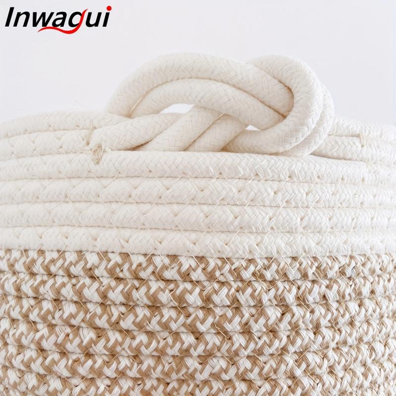 Small Round Rope Storage Basket 9.8x5.1 Inches