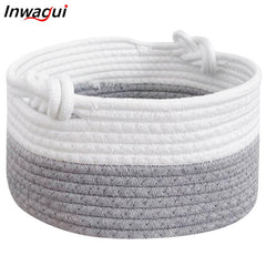 Small Round Rope Storage Basket 9.8x5.1 Inches