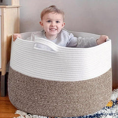 Oversized Laundry Basket Woven Storage Hamper with Handles