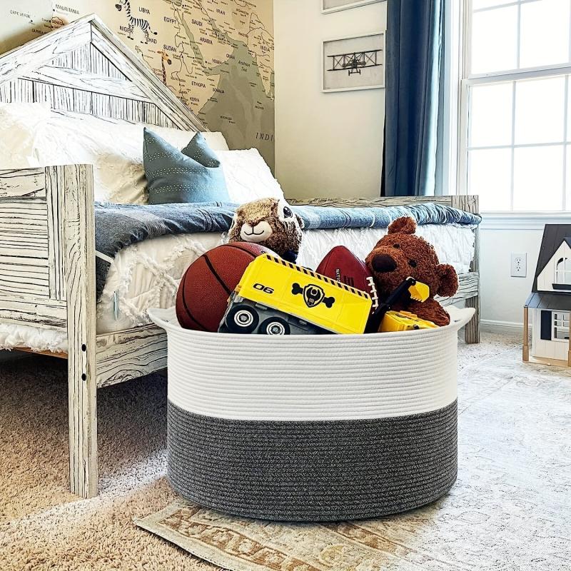 Oversized Laundry Basket Woven Storage Hamper with Handles
