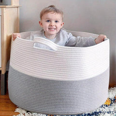 Oversized Laundry Basket Woven Storage Hamper with Handles