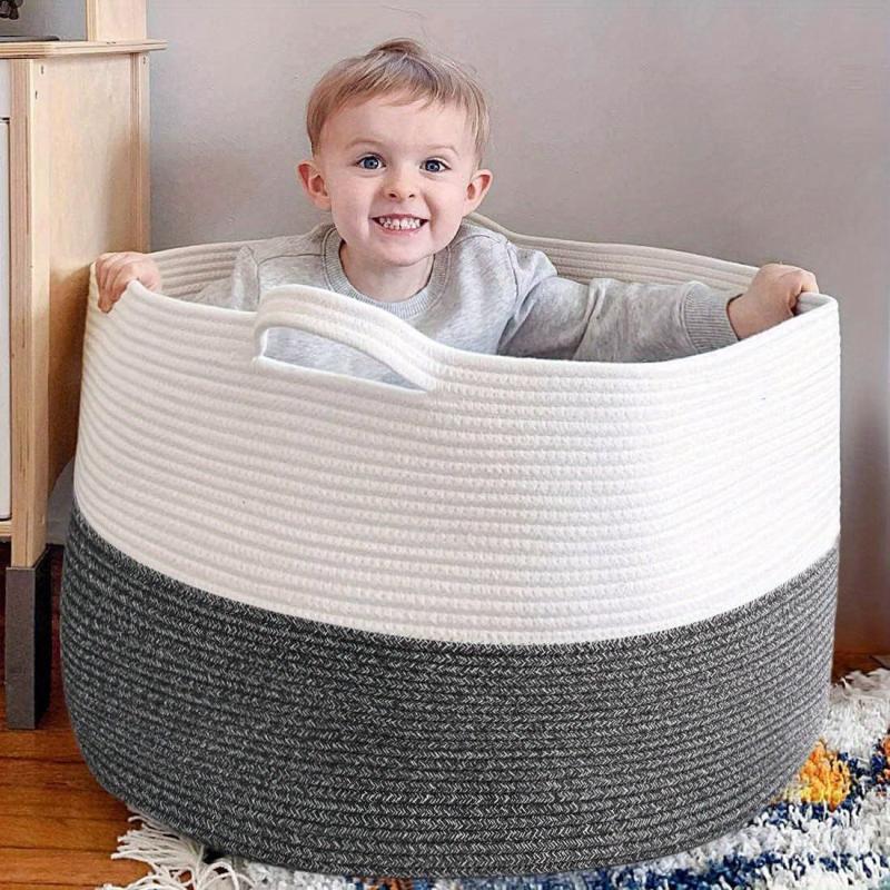 Oversized Laundry Basket Woven Storage Hamper with Handles