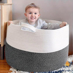Oversized Laundry Basket Woven Storage Hamper with Handles