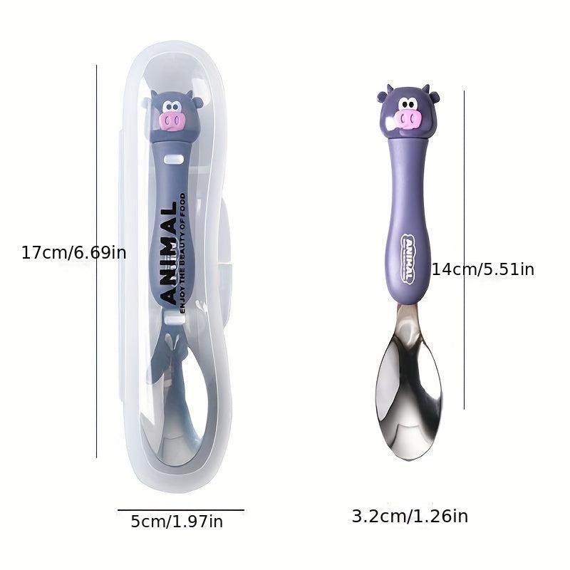 Animal Spoon Cutlery Set for Toddlers - Stainless Steel Utensils