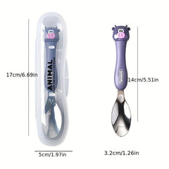 Animal Spoon Cutlery Set for Toddlers - Stainless Steel Utensils