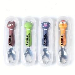Animal Spoon Cutlery Set for Toddlers - Stainless Steel Utensils