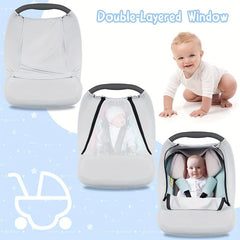 Grey Baby Car Seat Covers Stretchy Nursing Covers