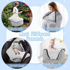 Grey Baby Car Seat Covers Stretchy Nursing Covers