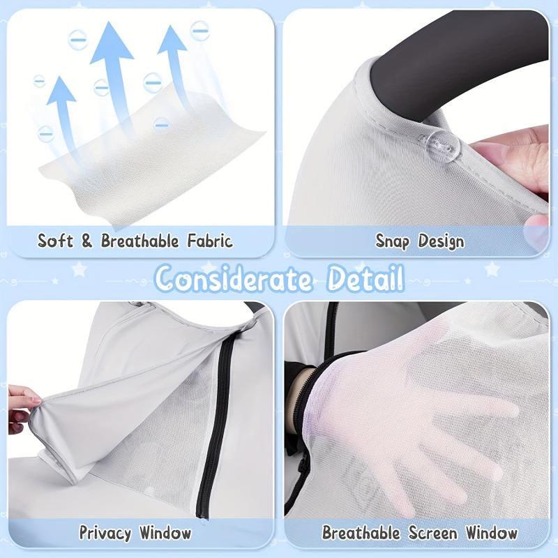 Grey Baby Car Seat Covers Stretchy Nursing Covers