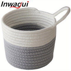 Cotton Rope Storage Basket Hangable Woven Hanging Basket