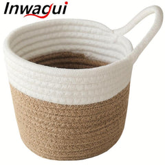 Cotton Rope Storage Basket Hangable Woven Hanging Basket