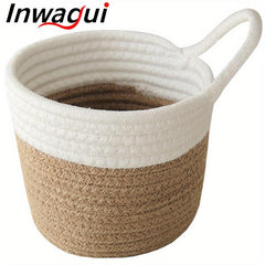 Cotton Rope Storage Basket Hangable Woven Hanging Basket
