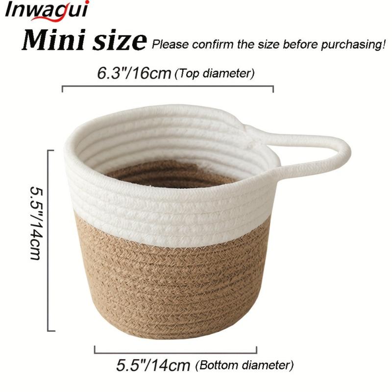 Cotton Rope Storage Basket Hangable Woven Hanging Basket