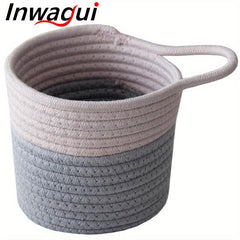 Cotton Rope Storage Basket Hangable Woven Hanging Basket