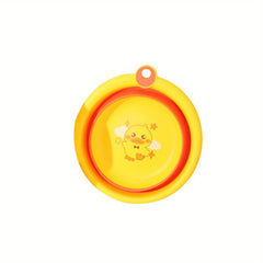 Yellow Duck Folding Tub Plastic Baby Bathtub, Portable Collapsible Wash Basin