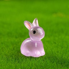 Cartoon Rabbit Resin Trinkets Micro Glow Dolls Home Decor