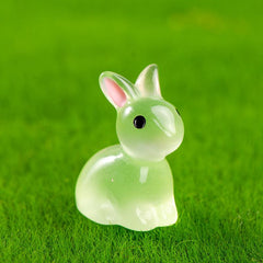 Cartoon Rabbit Resin Trinkets Micro Glow Dolls Home Decor