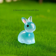 Cartoon Rabbit Resin Trinkets Micro Glow Dolls Home Decor