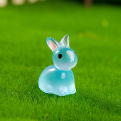 Cartoon Rabbit Resin Trinkets Micro Glow Dolls Home Decor