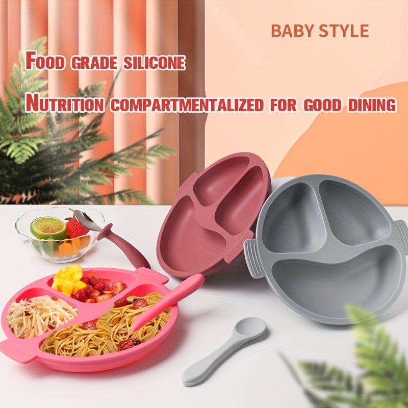 Children's Silicone Tableware Smiley Face Dinner Plate