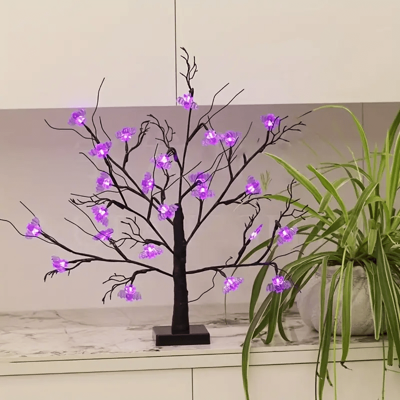 USB Simulated Tree Light Halloween Decoration Bat Light The Spider