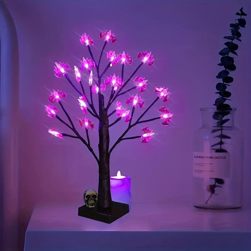 USB Simulated Tree Light Halloween Decoration Bat Light The Spider